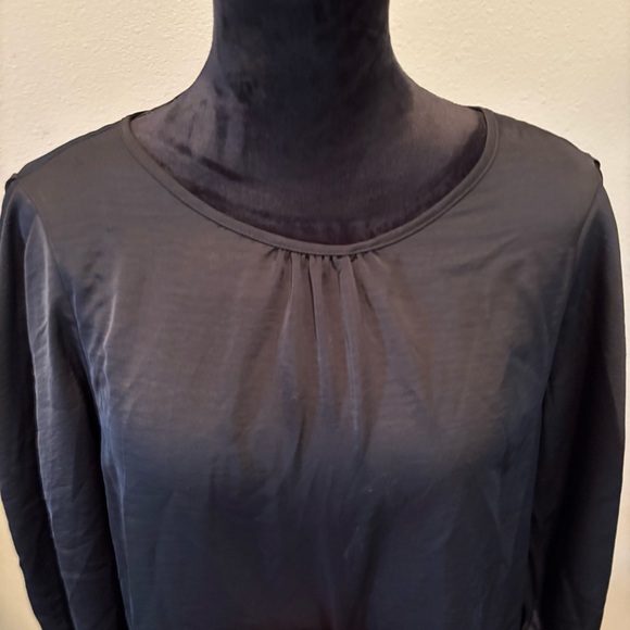 NWT Karl Lagerfeld Black 3/4 Sleeve Blouse Top,Medium, Office Casual Lightweight - Picture 3 of 15